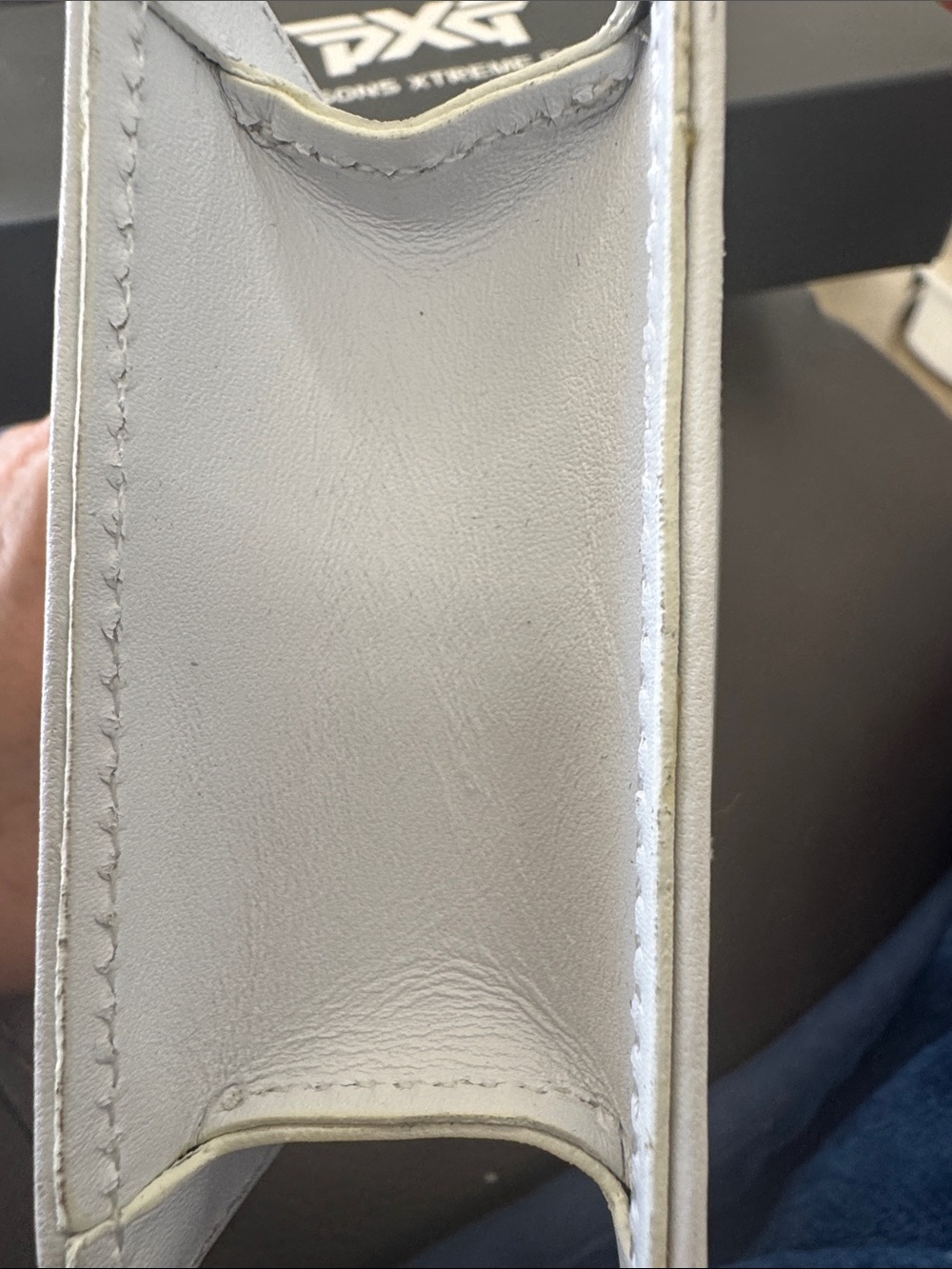 PXG White Leather Golf Accessory Case with Metal Logo - Picture 5 of 7